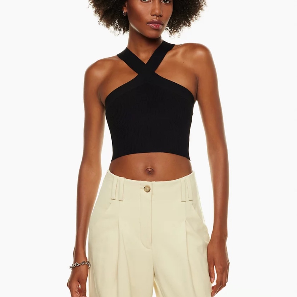 Aritzia Babaton Sculpt Knit Criss Cross Cropped Tank